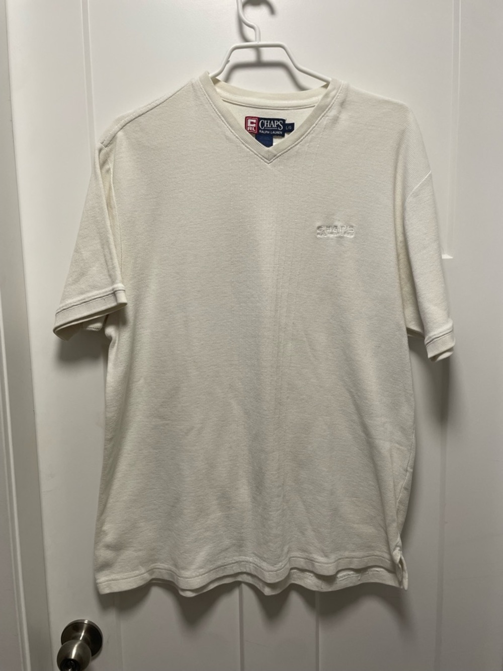 Chaps Ralph Lauren Y2K Waffle Knit V-Neck Tee